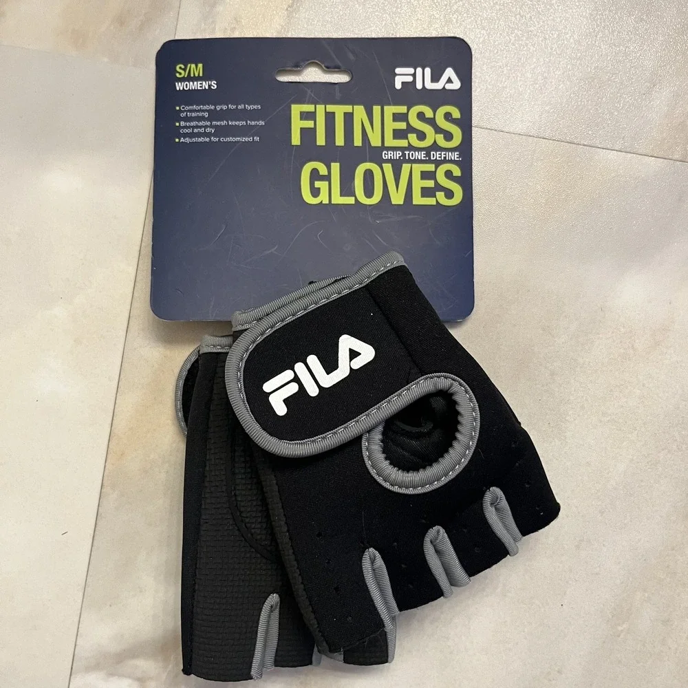 FILA Women's Fitness Gloves S/M New Black Grey
